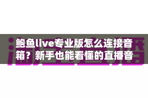 鲍鱼live专业版怎么连接音箱?新手也能看懂的直播音响连接全攻略与音质优化指南 鲍鱼live专业版怎么连接音箱?新手也能看懂的直播音响连接全攻略与音质优化指南