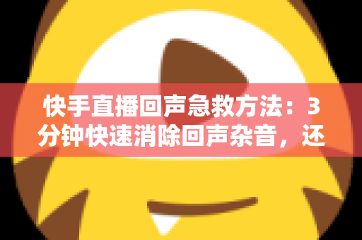快手直播回声急救方法:3分钟快速消除回声杂音,还原清晰人声的实战指南 快手直播回声急救方法:3分钟快速消除回声杂音,还原清晰人声的实战指南