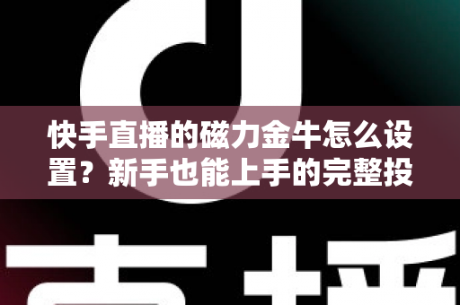 快手直播的磁力金牛怎么设置？新手也能上手的完整投放指南与实战技巧