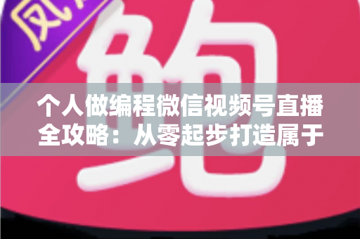 个人做编程微信视频号直播全攻略：从零起步打造属于你的技术影响力与变现之路
