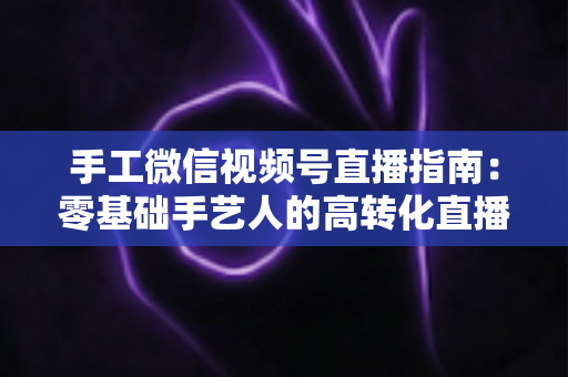 手工微信视频号直播指南：零基础手艺人的高转化直播实战手册