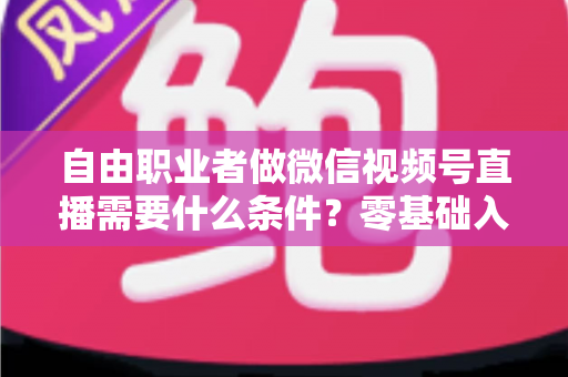 自由职业者做微信视频号直播需要什么条件？零基础入门与变现全攻略