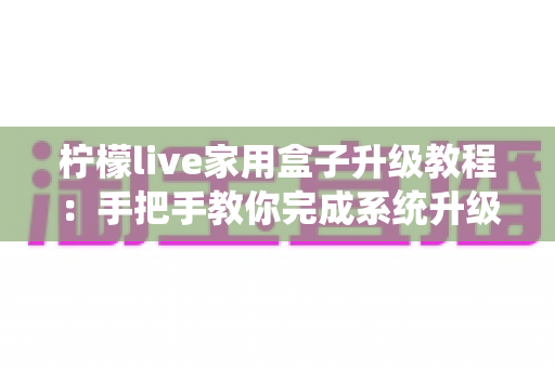 柠檬live家用盒子升级教程:手把手教你完成系统升级,让设备焕然一新 柠檬live家用盒子升级教程:手把手教你完成系统升级,让设备焕然一新